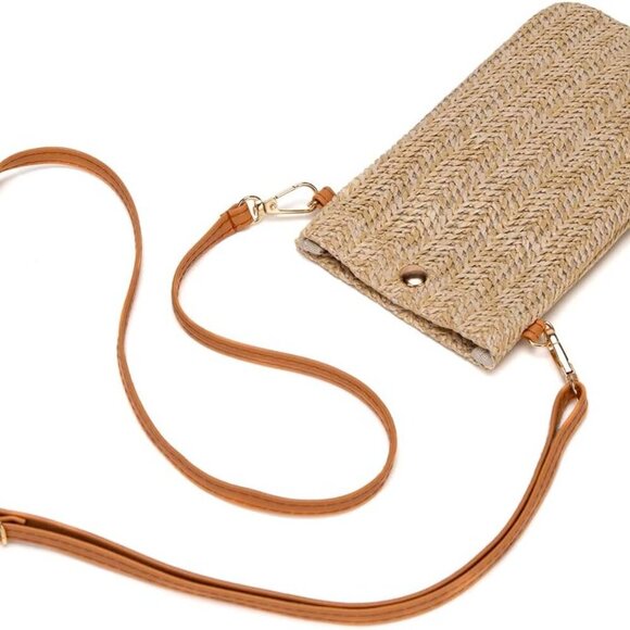Small Crossbody Straw purse Lightweight Summer Beach Phone Bag for Women - Picture 7 of 8